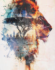 Plakat - Lion Africa Wild Animal Vintage Illustration Art 02