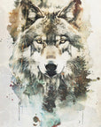 Plakat - Wolf Wild Animal Vintage Illustration Art 02