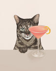 Poster - Tabby Cat with Cosmopolitan Cocktail