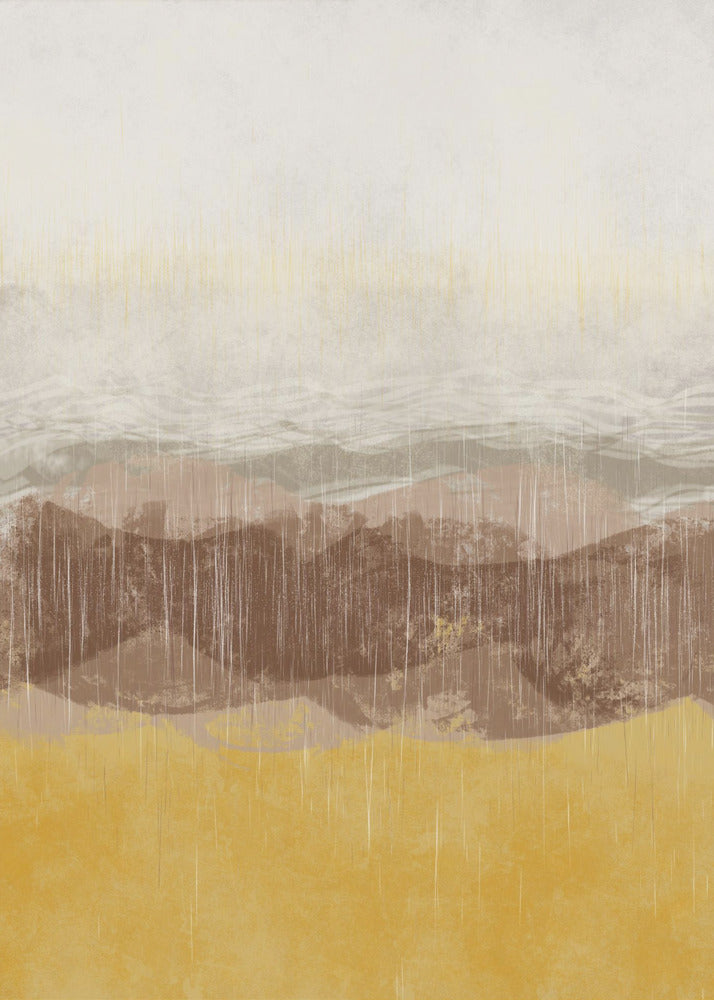 Plakat - Coastal landscape with beach and sea in earth tones