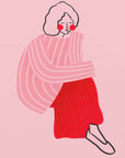 Plakat - Pink and Red Line Lady