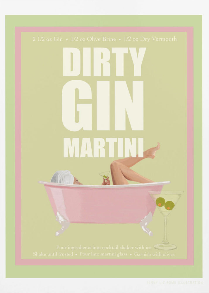 Plakat - Jlr Cocktails- Dirty Gin Martini