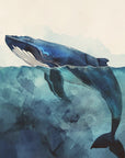 Poster - Animal Watercolor Art Sea Life Whale