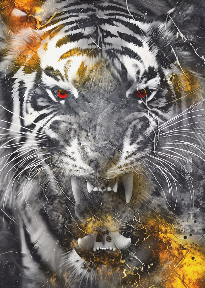 Plakat - Tiger Animal Vintage Art Illustration Wallart 07