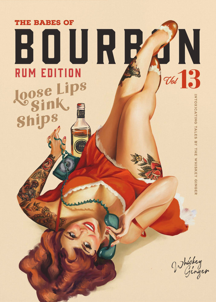 Plakat - Babes of Bourbon Vol 13 Rum Drinking Pinup Girl Art