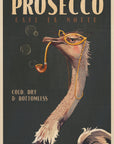 Plakat - Art Deco Prosecco Wall Art Of An Ostrich