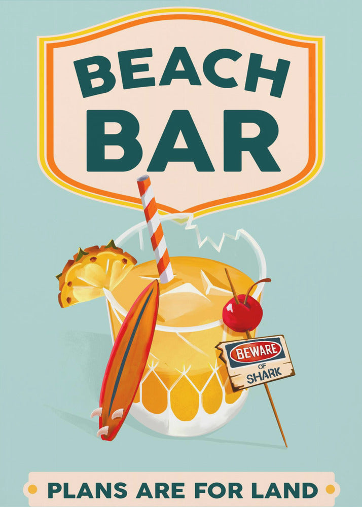 Plakat - Beach Bar Summer Tropical Cocktail Bar Art