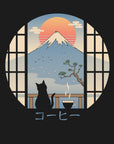 Plakat - Coffee Cat In Mt. Fuji