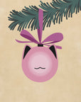 Poster - Meowry bauble pink/tan