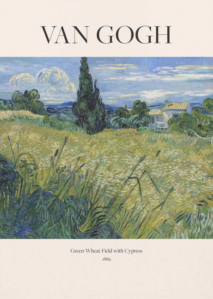 Poster - Green Wheat Field With Cypress (1889) Van Gogh