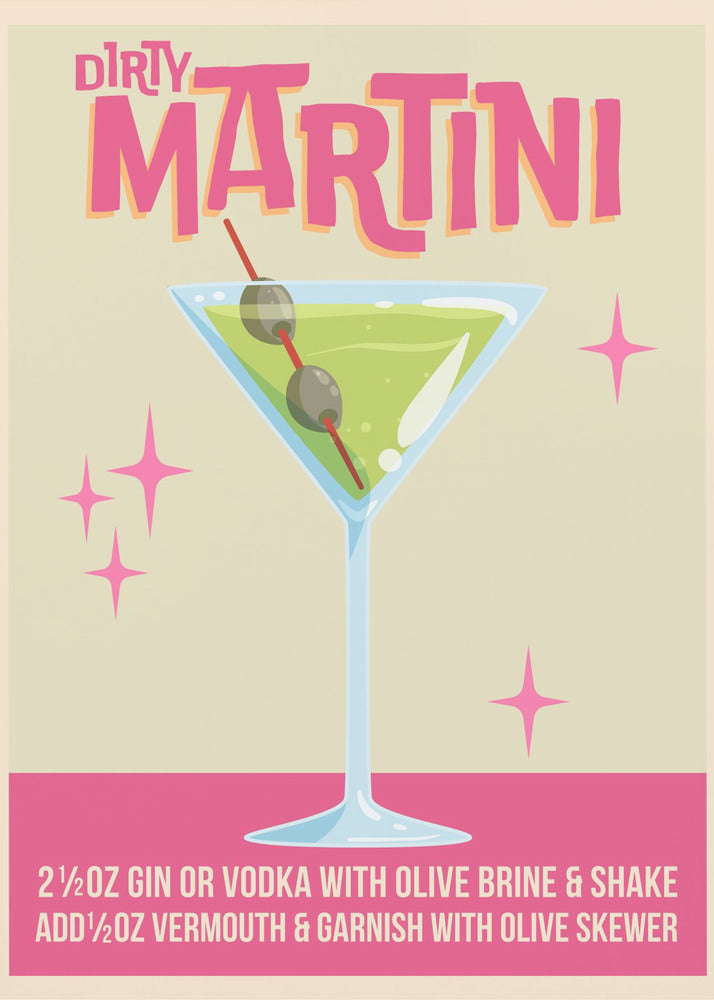 Plakat - Dirty Martini Cocktail art