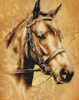 Poster - Horse Sepia Illustration 31