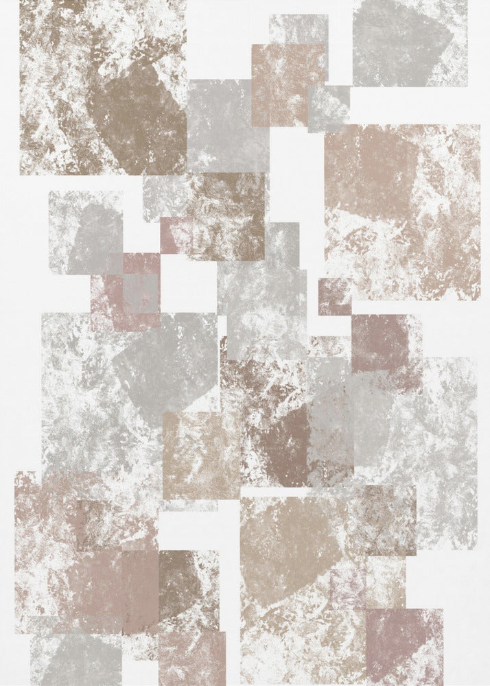 Plakat - Abstract Brown Cubes