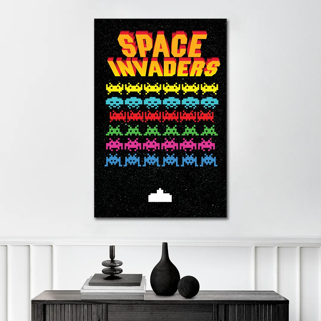 Plakat - Space invaders kunst - admen.dk