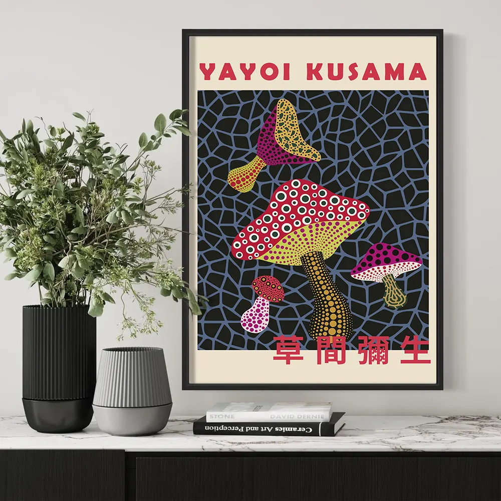 Plakat - Yayoi Kusama - Mushroom kunst - admen.dk